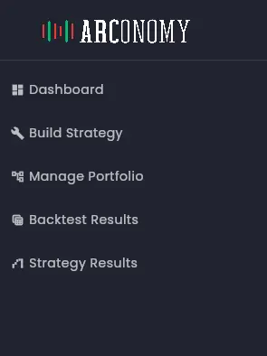 Arconomy navigation menu